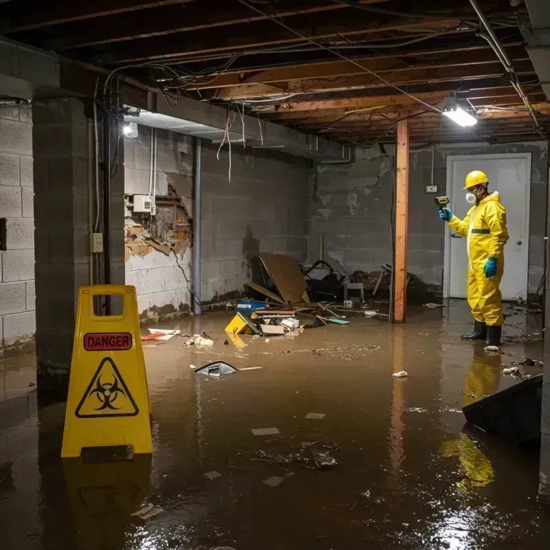 Flooded Basement Electrical Hazard in Crosby, ND Property