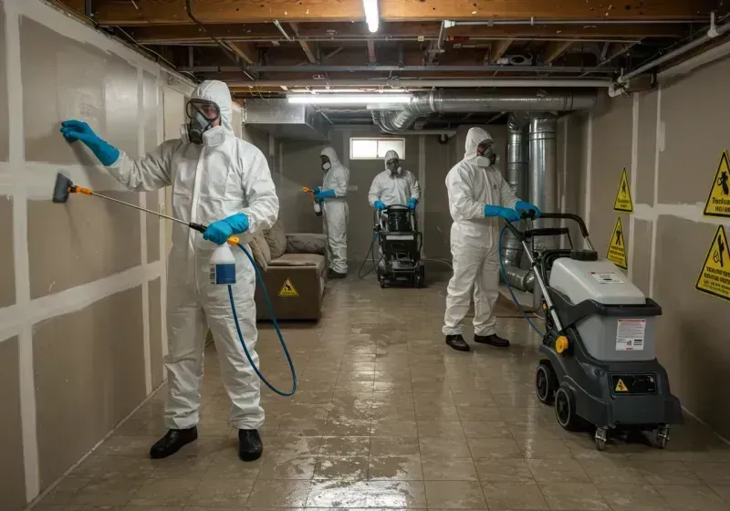 Basement Moisture Removal and Structural Drying process in Crosby, ND